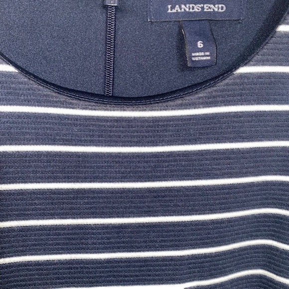 Lands End Navy Blue and White Dress Nautical Preppy Vacation Resort Cruise Sz 6 - Picture 5 of 12